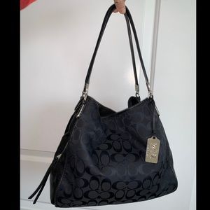Black and navy Coach Purse